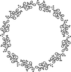 decorative botanical wreath clipart