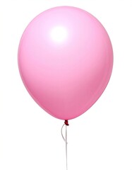 Single, light pink balloon on white background