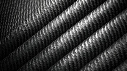 Folded Black Carbon Fiber Weave Material Showing Detail and Texture
