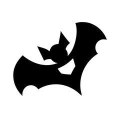 Halloween Bat with Outstretched Wings, Simple Line Art, Spooky Bat Illustration