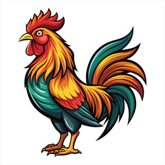 Rooster Vector Illustration. Rooster Line Art. Vintage Rooster Sketch. Traditional Rooster Artwork. Handmade Rooster Drawing. Rooster Clipart Black and White.. Detailed Rooster Illustration. Rooster.