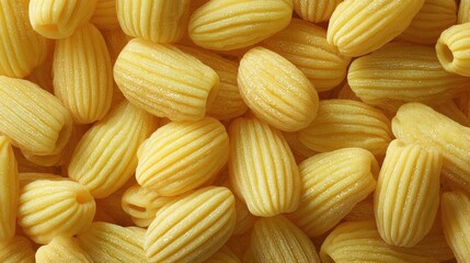 Close-up seamless texture of traditional ridged gnocchi pasta in a pile