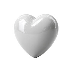 A smooth, glossy, off-white heart shape, rendered in 3D, reflecting light subtly