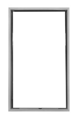 Photo banner display white wood frame. The design is clean and contemporary, featuring a large, rectangle banner area with a thin black border and center transparent space