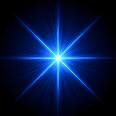 Fototapeta premium Abstract starburst made of blue laser beams.