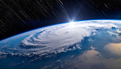 Earth hurricane from space