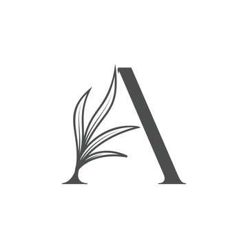 Floral Letter A Monogram Logo Design