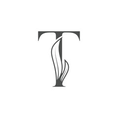 Floral Letter T Monogram Logo Design