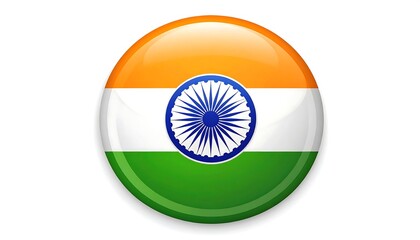 Circular button graphic of the Indian flag