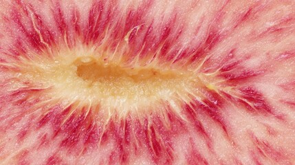 Extreme Close Up of Nectarine Slice Core Texture Macro