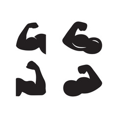 Muscle icon set vector, gym icon, gym logo