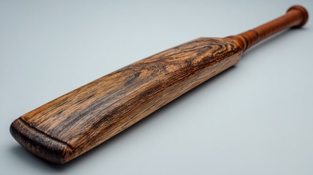 Warm brown cricket bat with grain texture formal and traditional for sports history visuals