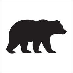 Bear silhouette vector illustration in nature style