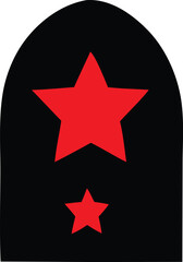 Obraz premium Bold red stars on black emblem symbol design emblematic graphic element military insignia military symbol iconography