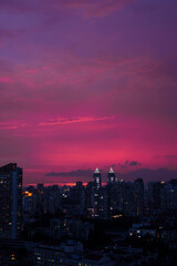 Sunset sky in the city 