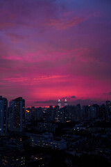 Sunset sky in the city 