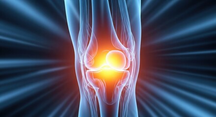 Knee pain anatomy illustration for medical concept