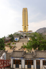 Luoquan Pagoda with blue sky in Dali, China
