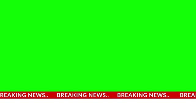 Live Breaking News Lower third 4K Green Screen Background Animation for news footage with blank text box concept with seamless loop.