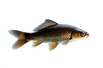 Obraz premium Vibrant Underwater Scene Featuring a Graceful Fish Swimming Through Clear Blue Water Surrounded by Lush Aquatic Plants and Sunlight Filtering Through Waves