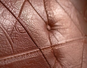 Close-up of brown leather upholstery