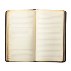 Blank open paper notebook memo png