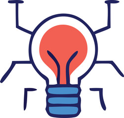 Fototapeta premium Creative idea generation lightbulb with connecting elements concept for innovation and solutions business technology
