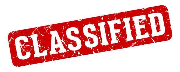 classified rectangular sign. classified stamp