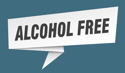 alcohol free banner. alcohol free speech bubble, label, sticker, sign template