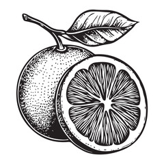 Freshly Sliced Orange with Leaves