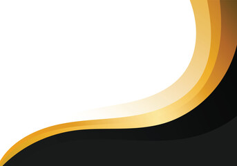 Elegant gold and black wave border business background