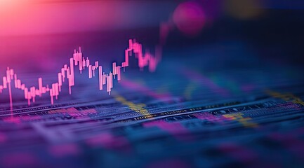 Financial chart overlayed on US dollar bills