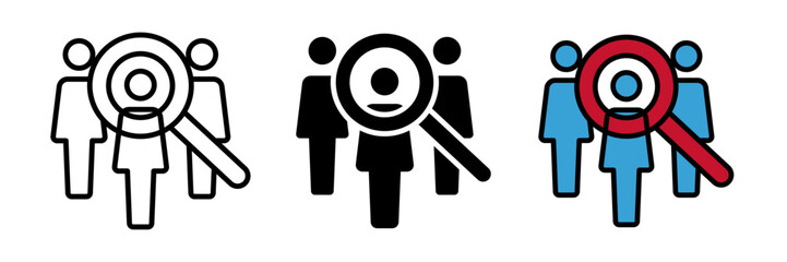 Hiring icon employee search symbol concept, headhunting, staff selection, vector illustration on white background.