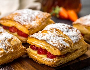 Delicious strawberry pastries