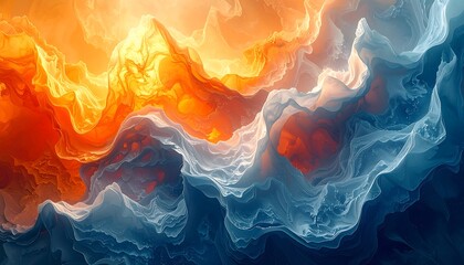Abstract landscape of swirling colors