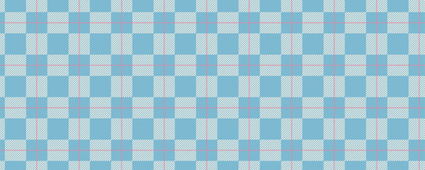 Soft pastel blue gingham check pattern. Seamless vichy tartan design for fashion prints, home decor, and wrapping paper.
