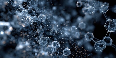 Molecular Marvel: A mesmerizing visual exploration of molecular structures and crystalline formations. Highlighting the intricate beauty of science.