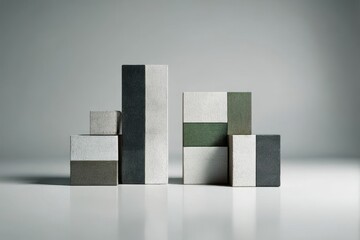 3d render of a modern building blocks