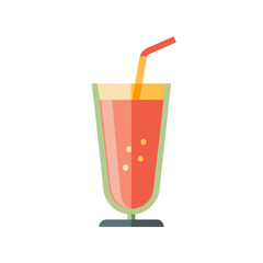 glass of juice with straw