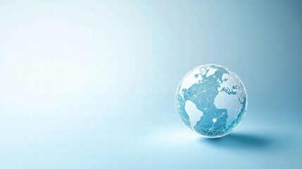 Globe with Connectivity Icon Rotating globe with communication icons and data streams, global communication.