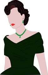 Vintage 1920s lady with emeralds