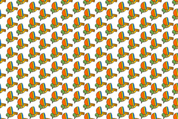 Seamless flying bird cartoon pattern