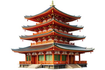 Ornate Japanese Pagoda Temple pagoda, temple, japan, cutout png isolated on a transparent background