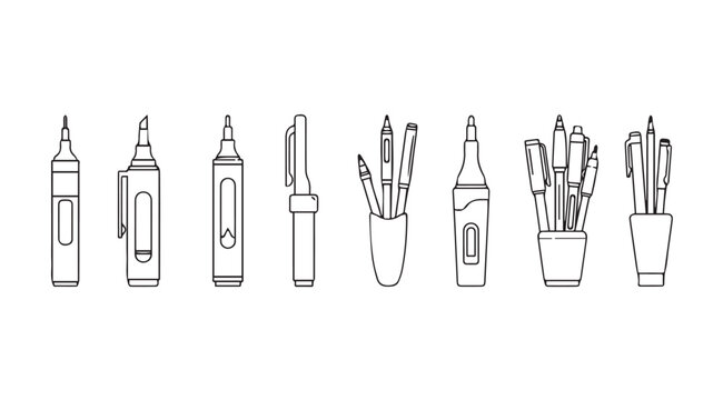 Collection of various electronic screwdrivers and precision tools in silhouette