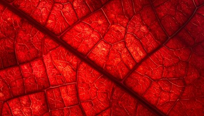 Fototapeta premium Close-up red leaf veins