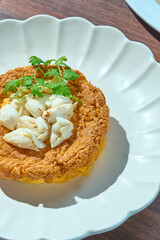 Authentic Thai Crab Omelette (Khai Jiao Poo) with Lump Crab Meat, Served with Steamed Jasmine Rice