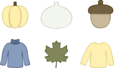 different types of stickers depicting different types of clothing