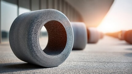 Gray foam yoga wheel supportive and calming for stretch class promotions