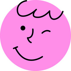 Round Abstract Comic Faces