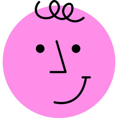 Round Abstract Comic Faces